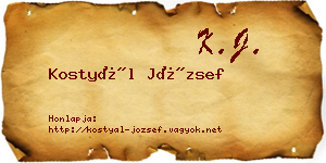 Kostyál József névjegykártya